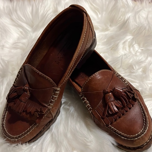 Cole Haan Shoes Rare Brown Leather Cole Haan Classic Tassel Loafers Sz 55 Wcushioned Insoles